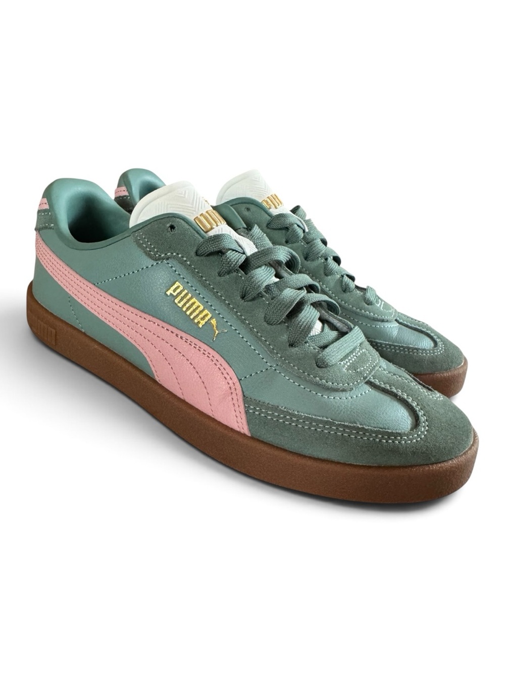 PUMA Club II Era Women’s 9.5 Sage Green Pink Gum Sole NWOT